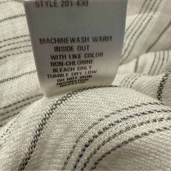 CP Shades Pia Linen Sleeveless Top Pin-tucks White/Gry Sz-M - Picture 7 of 9